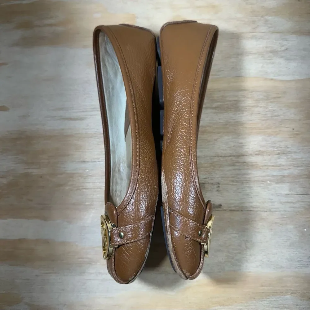 Michael Kors Brown Leather Ballet Flats Women’s Size 9